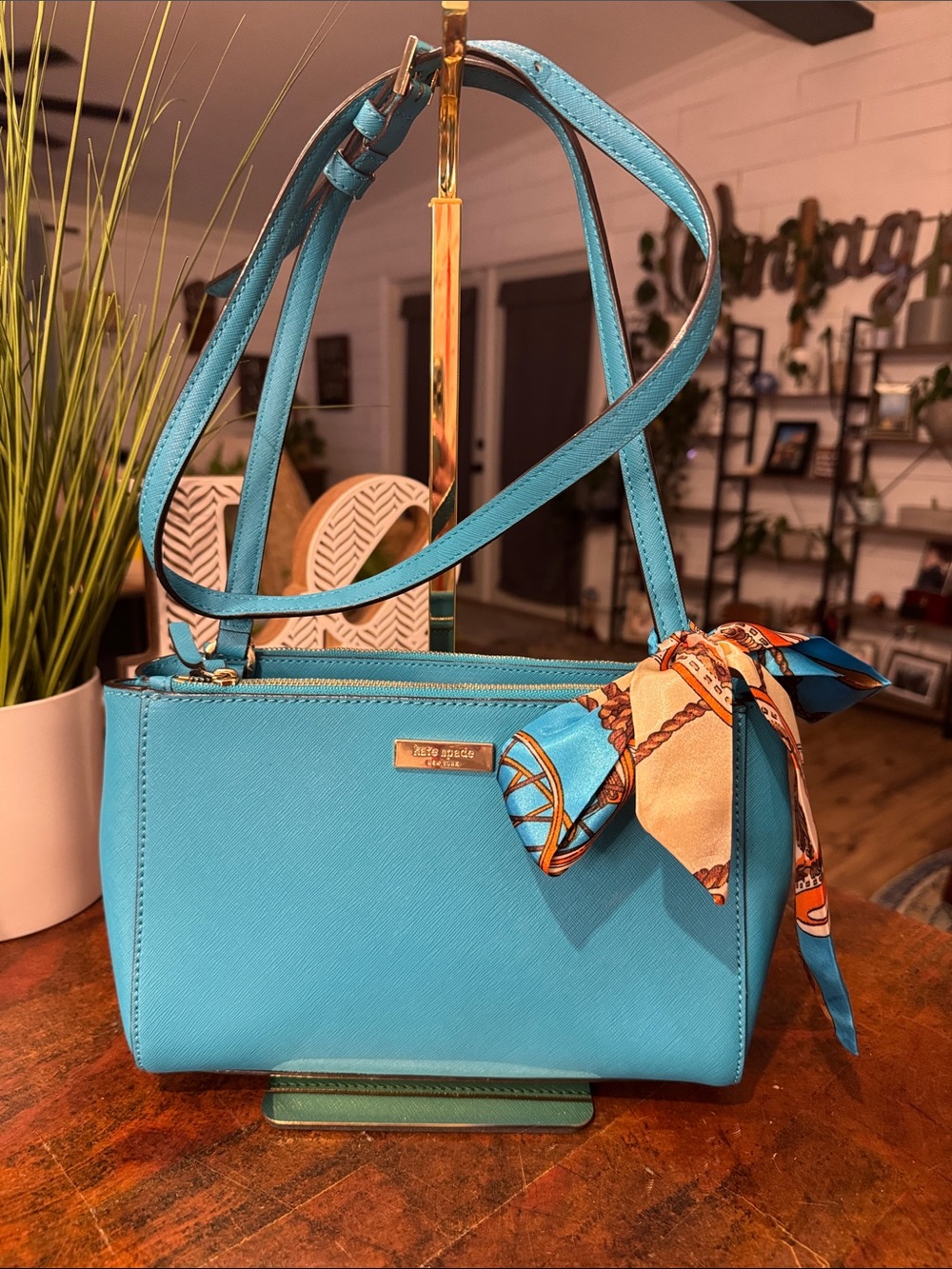 💕Kate Spade Teal/Turquoise Crossbody Purse - Saffiano Leather